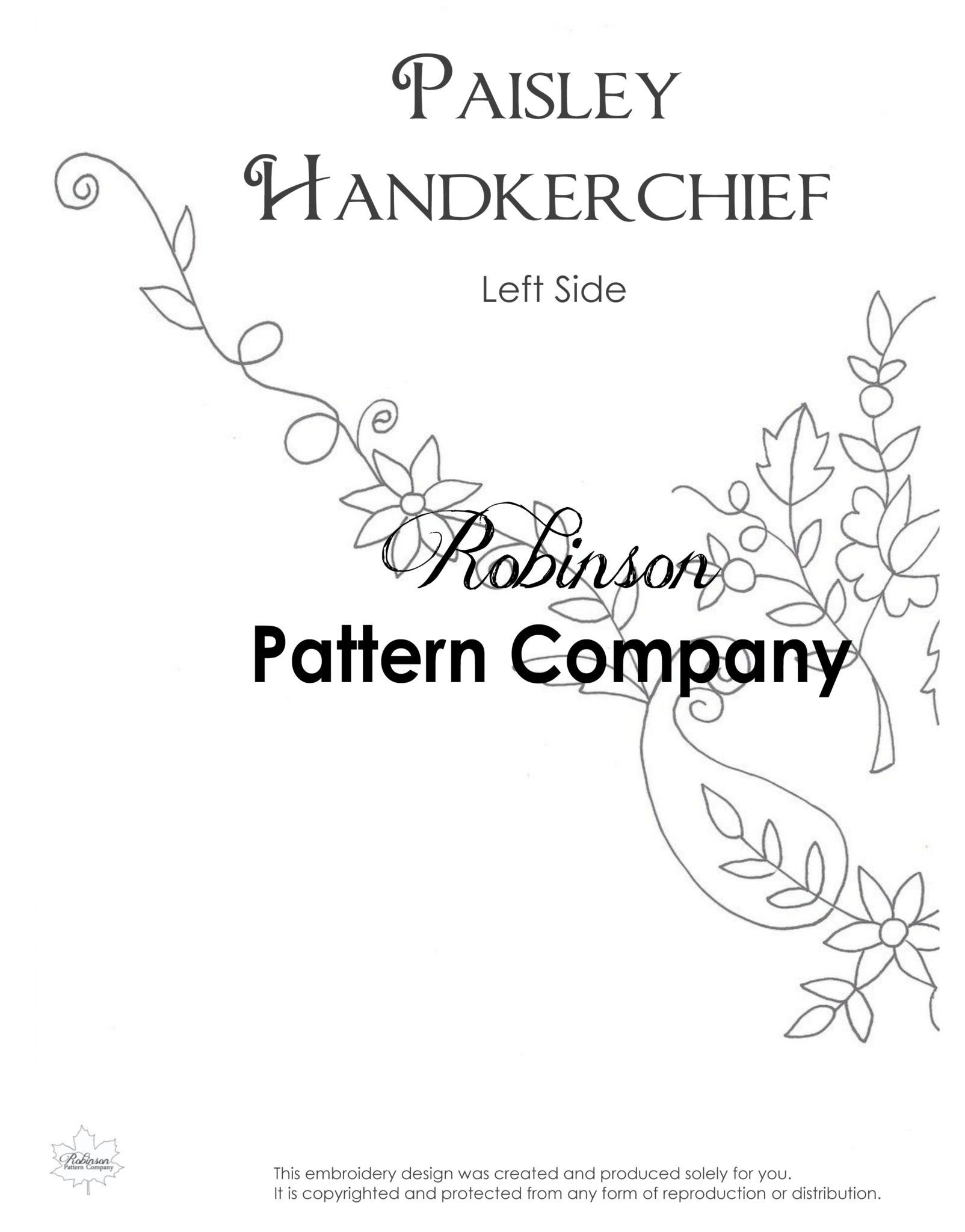 Paisley Hankerchief Hand Embroidery pattern