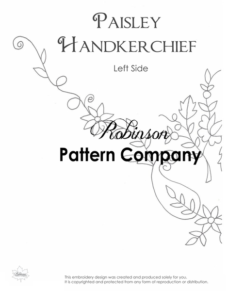Paisley Hankerchief Hand Embroidery pattern