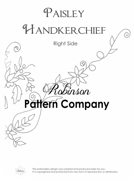 Paisley Hankerchief Hand Embroidery pattern