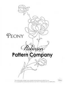 Peony Hand Embroidery pattern