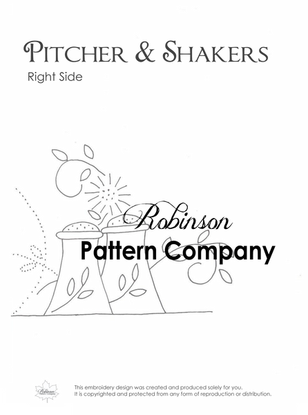 Pitcher & Shakers Hand Embroidery pattern