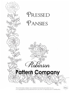 Pressed Pansies Hand Embroidery pattern
