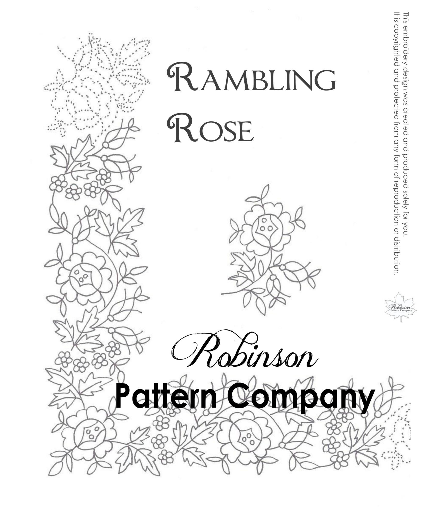 Rambling Rose Hand Embroidery pattern