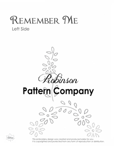 Remember Me Hand Embroidery pattern