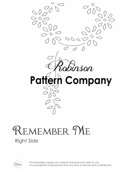 Remember Me Hand Embroidery pattern – Robinson Pattern Company