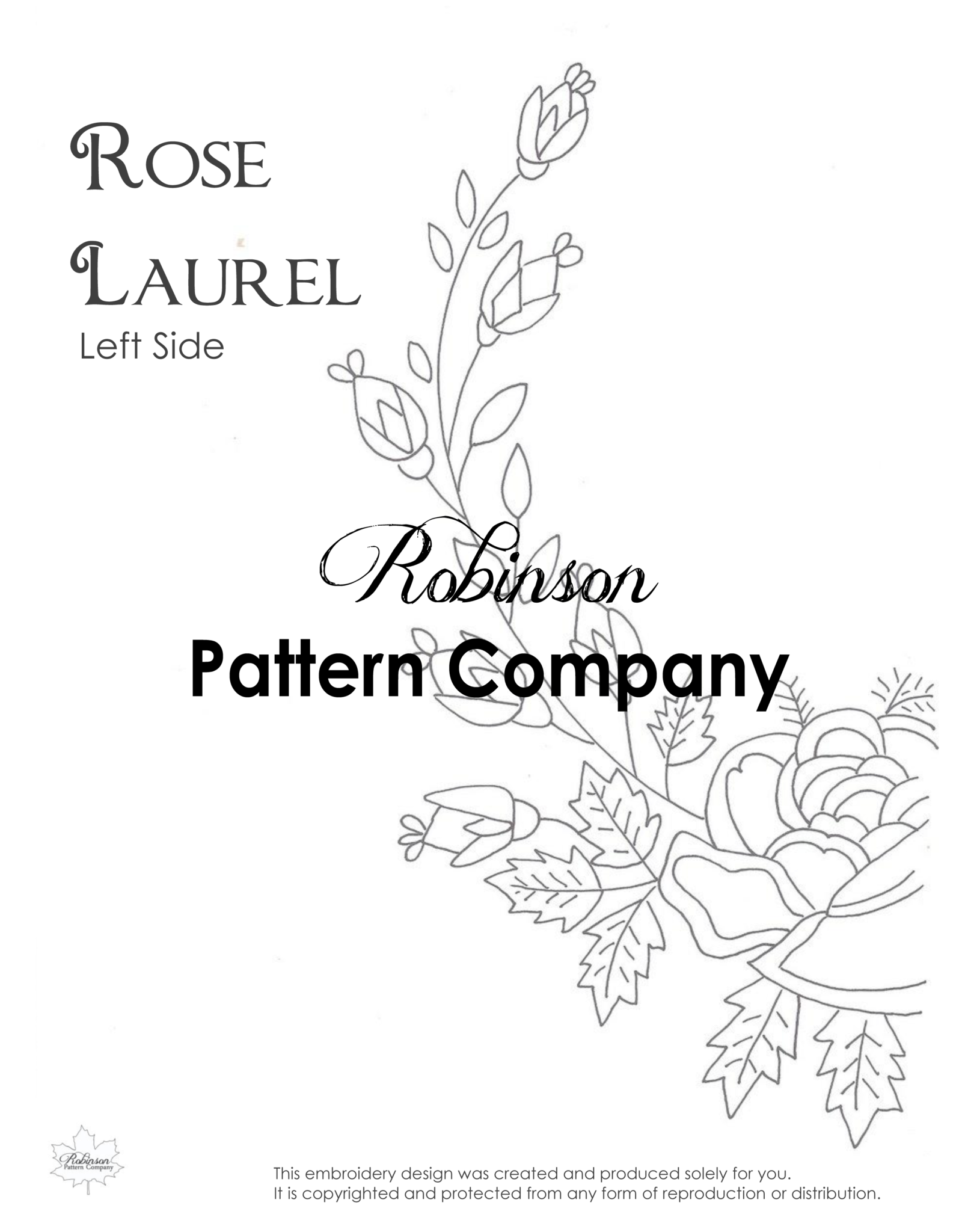 Rose Laurel Hand Embroidery pattern