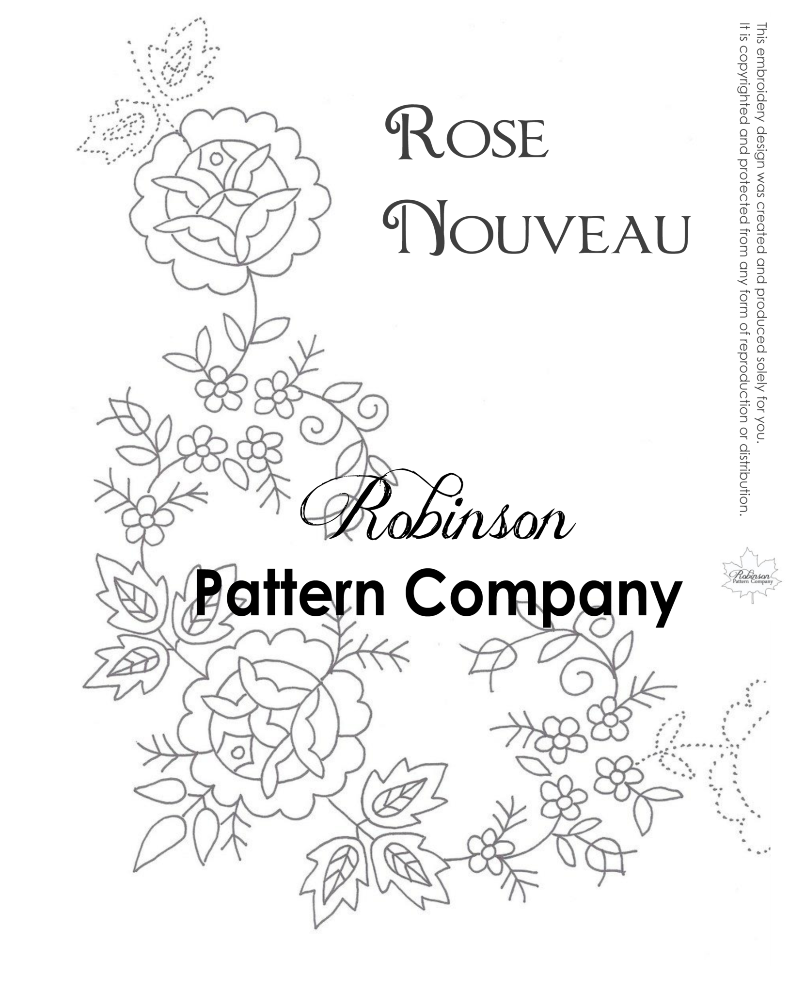 Rose Nouveau Hand Embroidery pattern