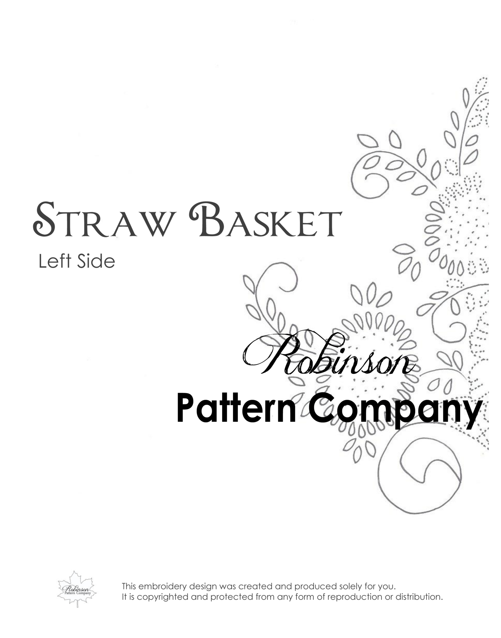 Straw Basket Hand Embroidery pattern