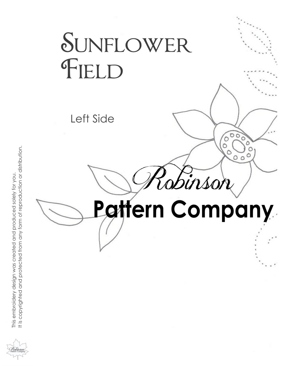 Sunflower Field Hand Embroidery pattern – Robinson Pattern Company