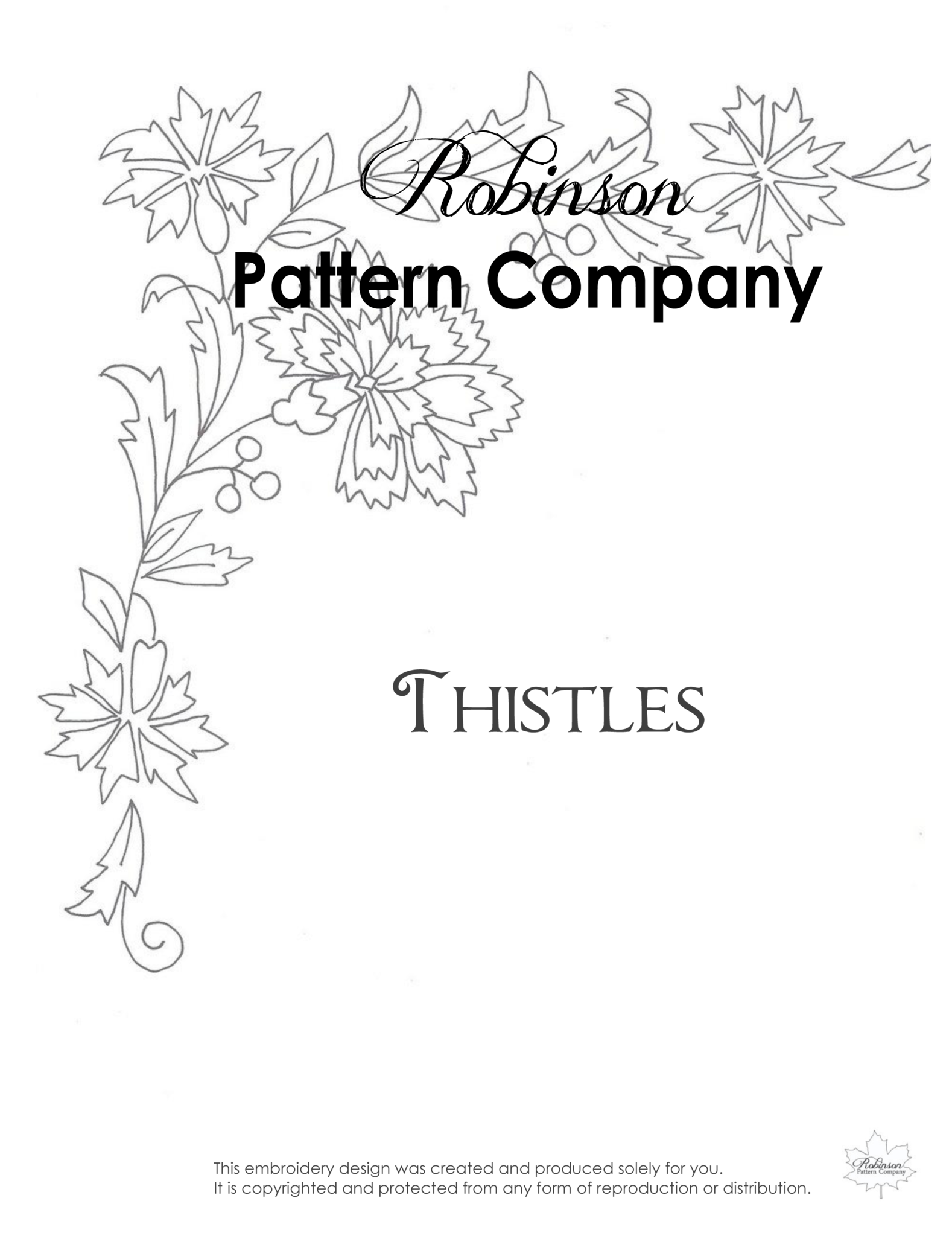 Thistles Hand Embroidery pattern