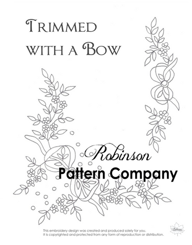 Trimmed with a Bow Hand Embroidery pattern