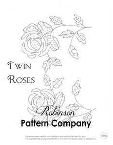 Twin Roses Hand Embroidery pattern