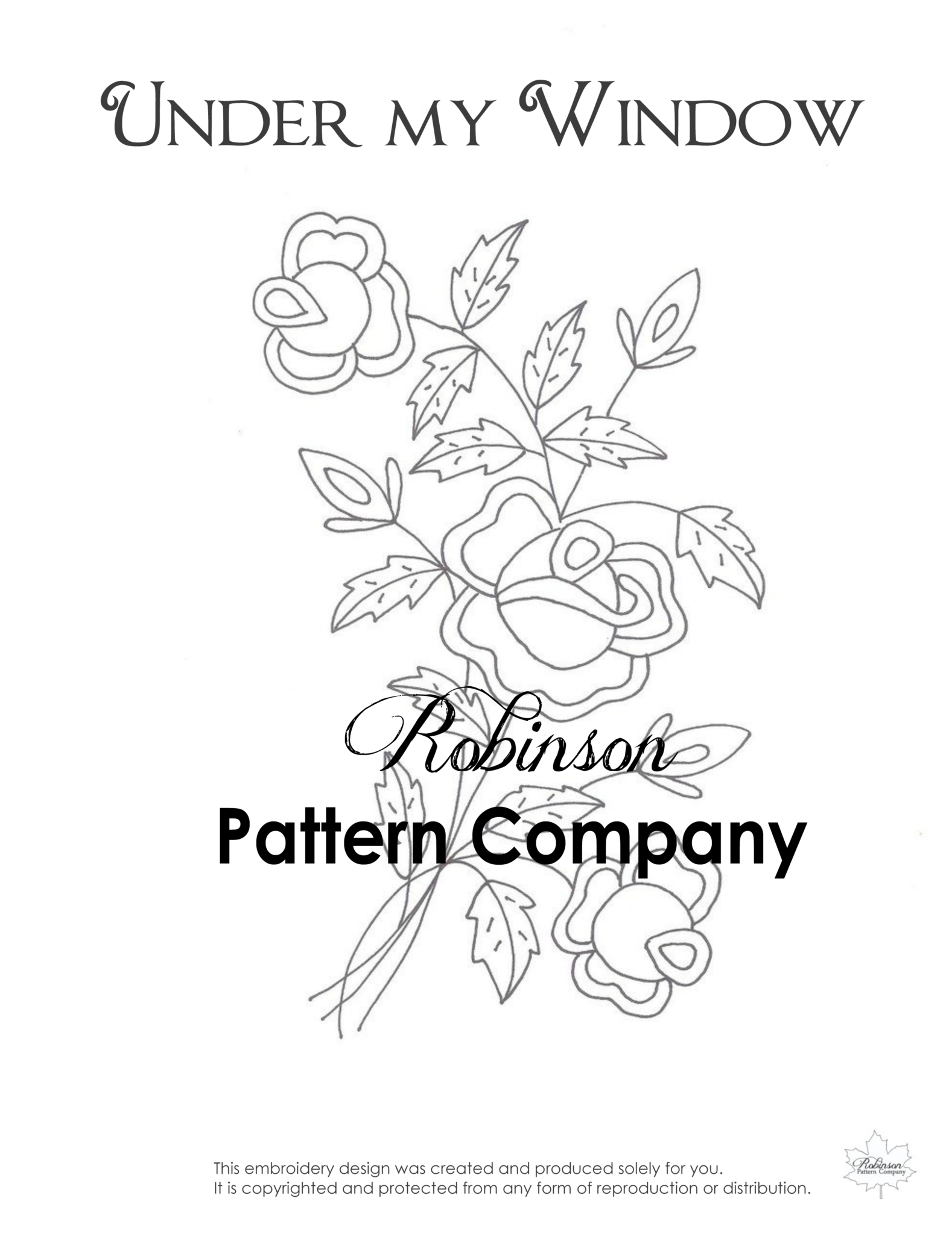 Under my Window Hand Embroidery pattern