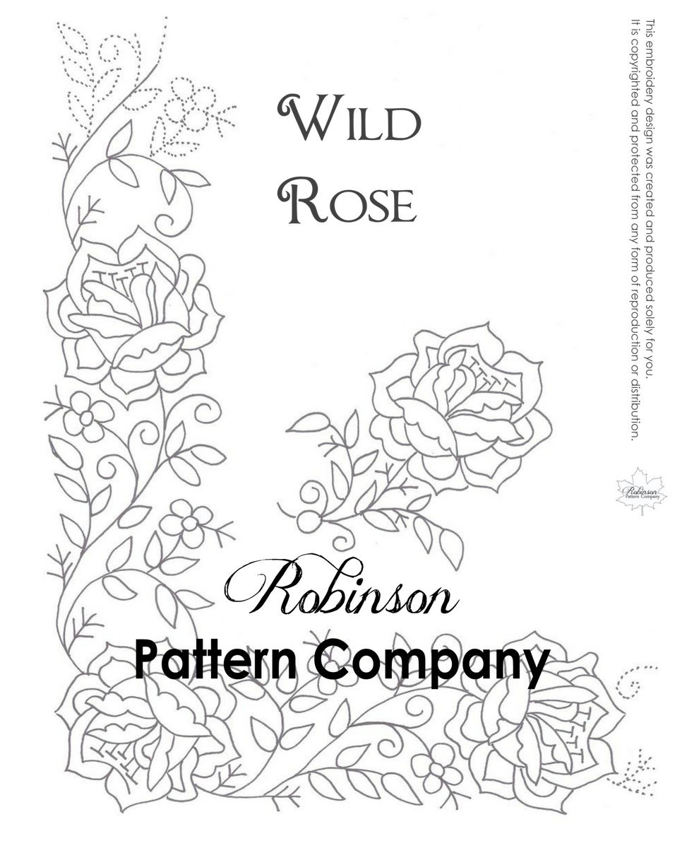 Wild Rose Hand Embroidery pattern – Robinson Pattern Company