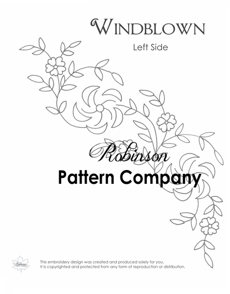 Windblown Hand Embroidery pattern