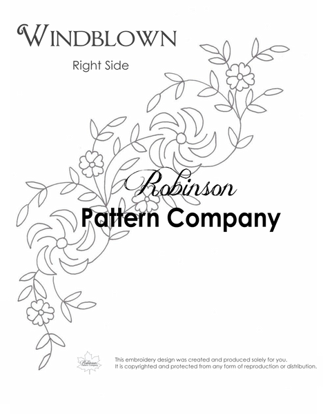 Windblown Hand Embroidery pattern